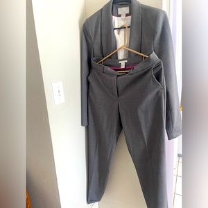H&M suit slim fit size 10 elegant gray pink line s